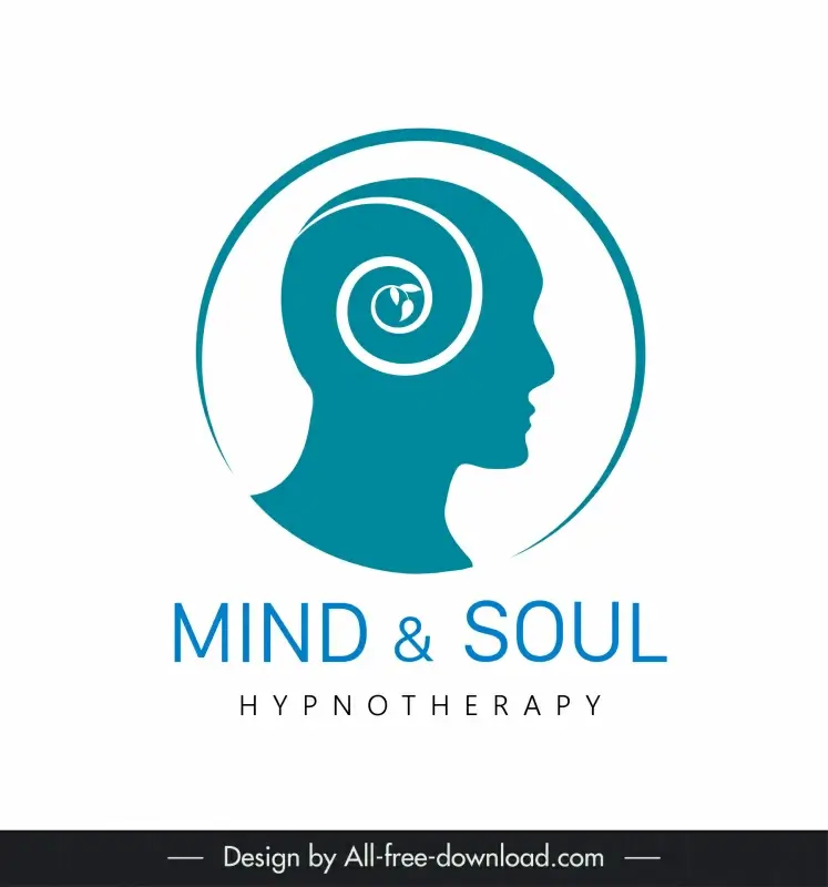 psychology logo template human head circle isolation silhouette sketch