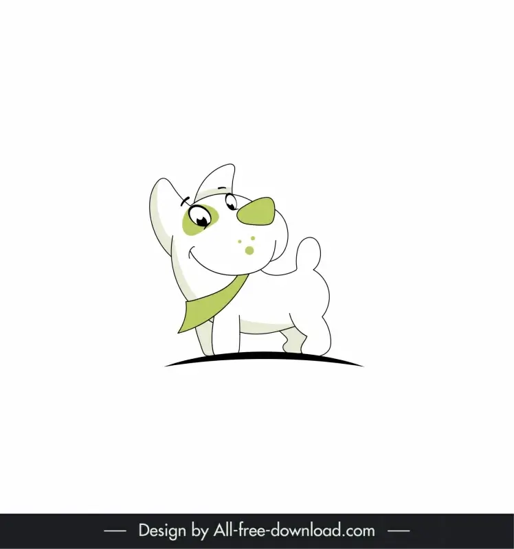 puppy logotype icon cute handdrawn cartoon sketch