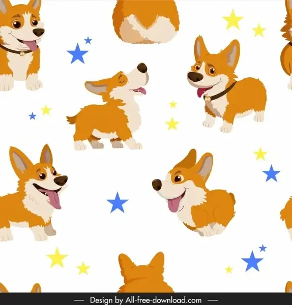puppy pattern cute cartoon sketch colorful repeating design