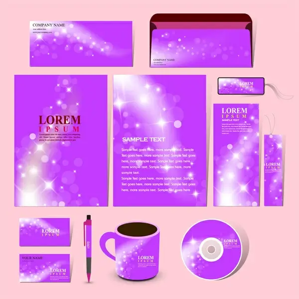 purple corporate identity template
