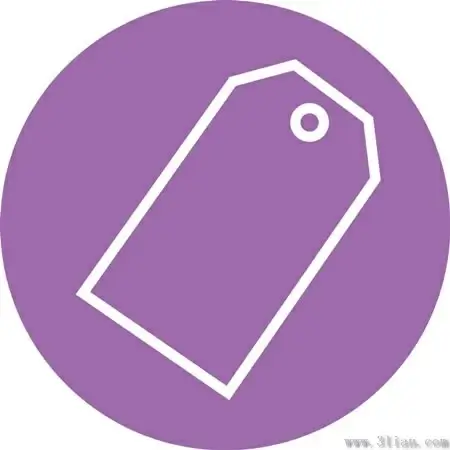 purple tag icon vector