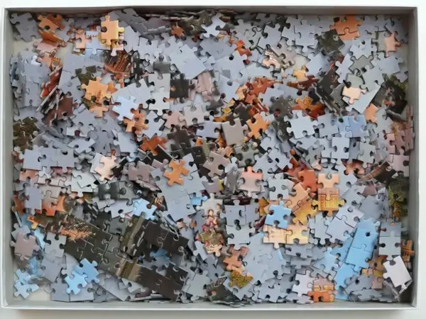 puzzle unfinished cardboard