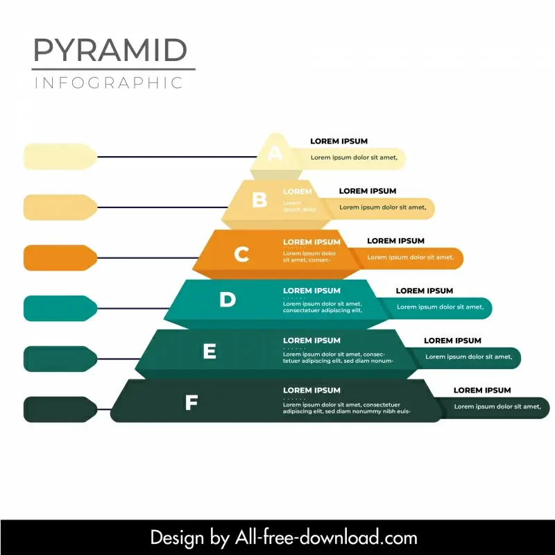 pyramid chart infographic template elegant 3d design 