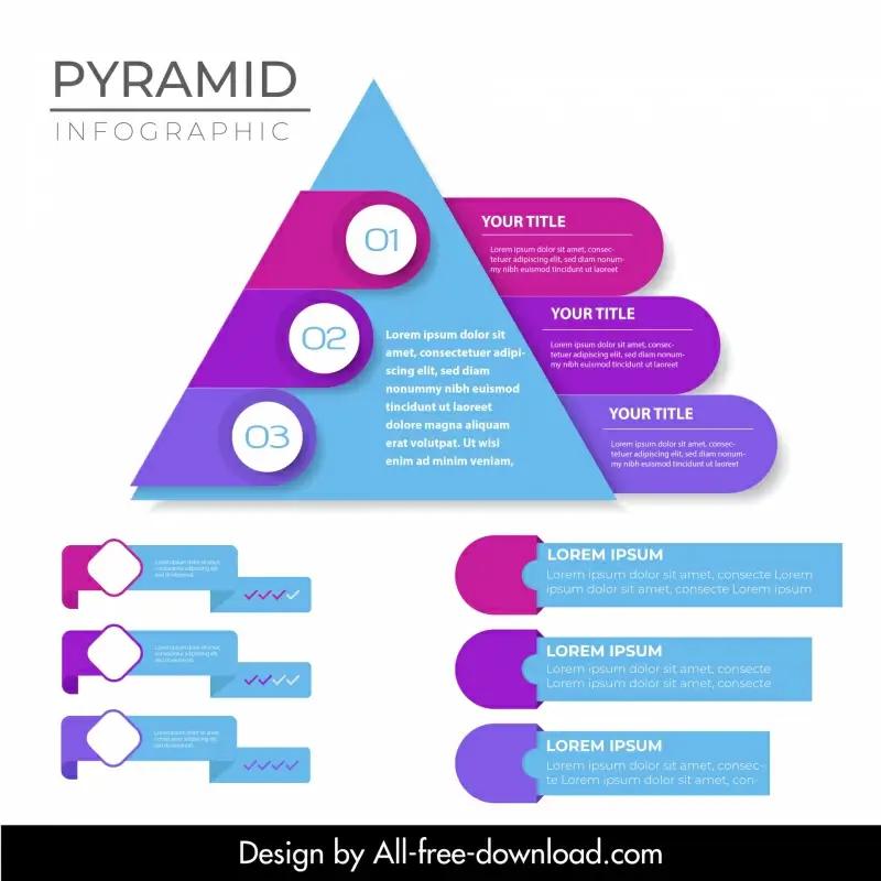 pyramid chart infographic template geometric shapes