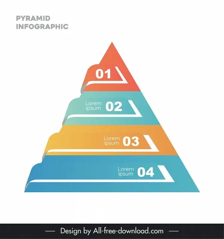 pyramid infographic template modern 3d dynamic design