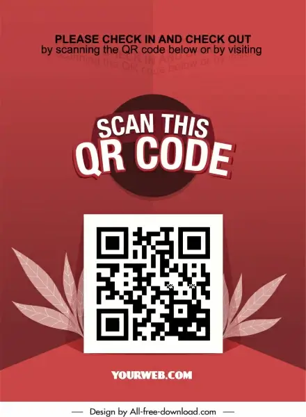 qr code scan poster red leaves decor