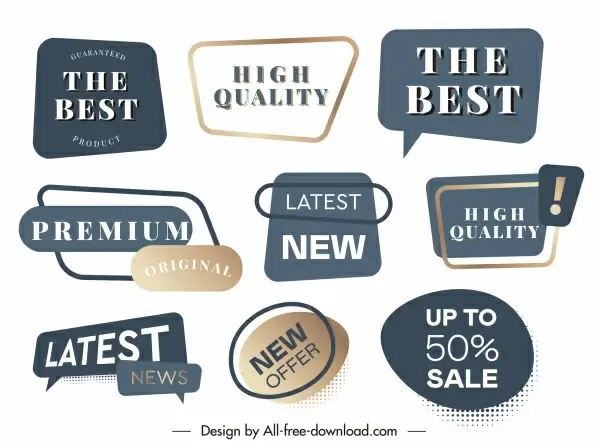 quality label templates elegant shapes sketch