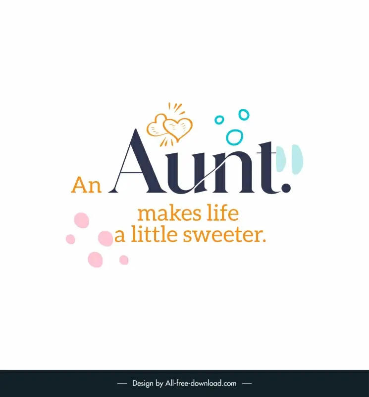 quotes for an aunt poster template elegant flat texts handdrawn hearts decor