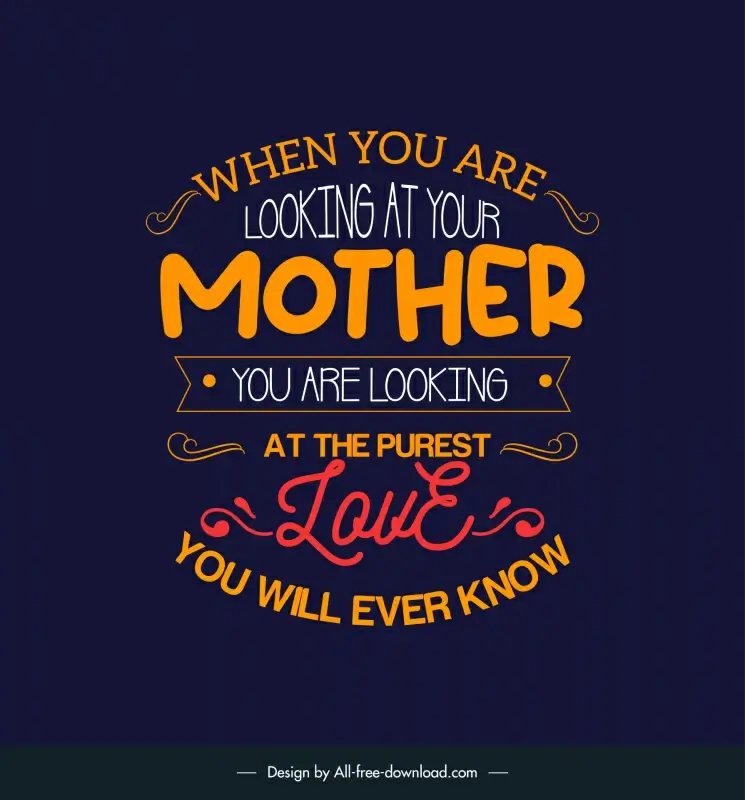 quotes for mom poster template dark classical symmetric texts decor 