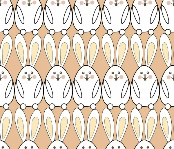 rabbit background design repeating pattern style