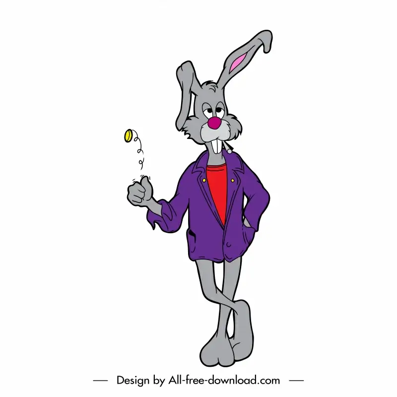 rabbit icon funny stylized cartoon character sketch