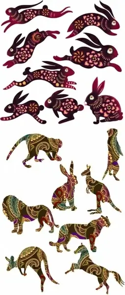 rabbits and other animals vector