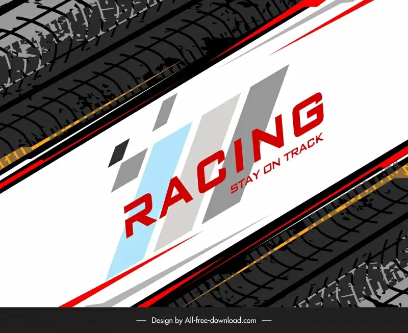 racing banner template flat contrast tyre stripes
