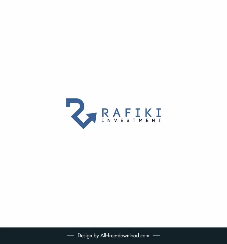  rafiki investment logotype elegant flat lines arrow texts decor