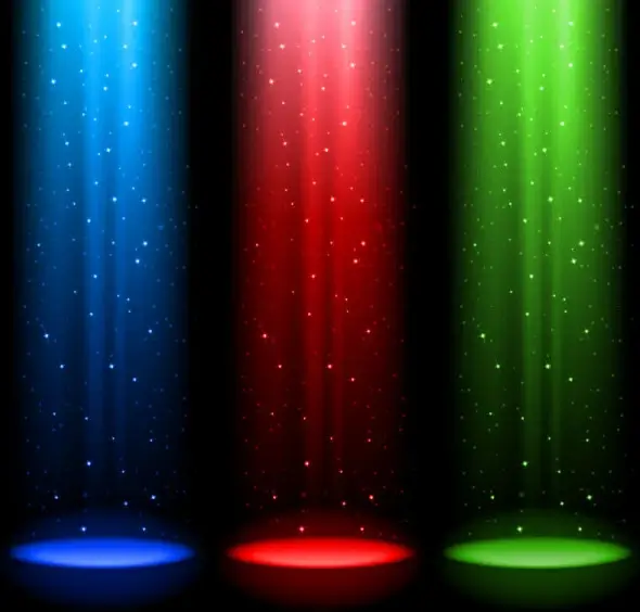 rainbow stage spotlights vector background