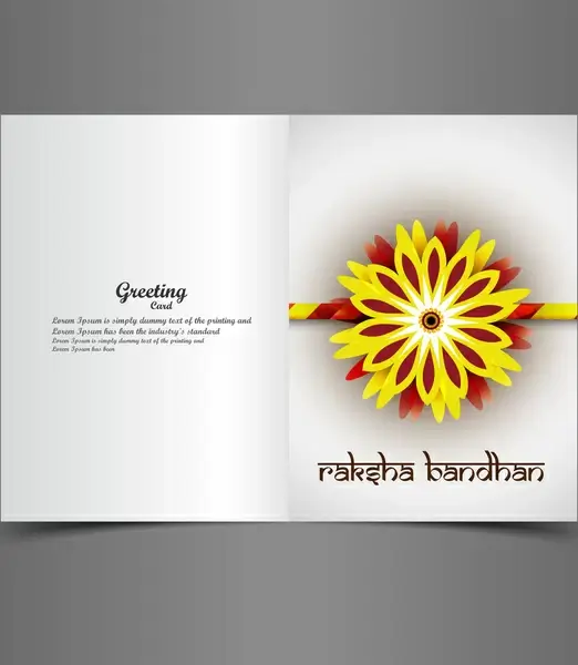 raksha bandhan bright colorful greeting card rakhi indian festival vector
