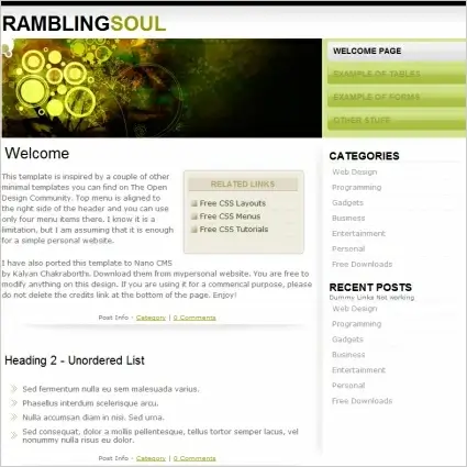 Rambling soul Template