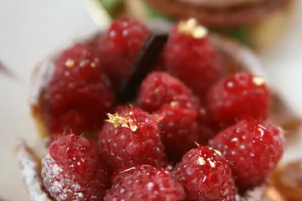 raspberry touched with gold