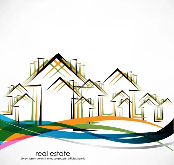 real estate building design elements vector