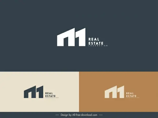 real estate logo template houses shape text sketch