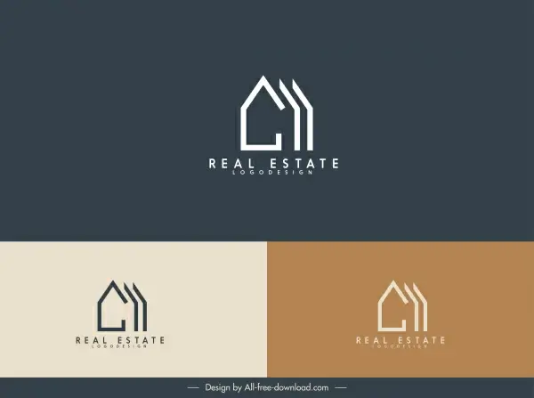 real estate logotype house sketch simple flat design