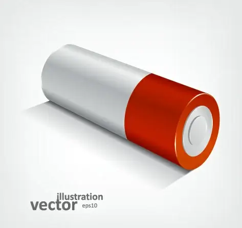 realistic battery vector set