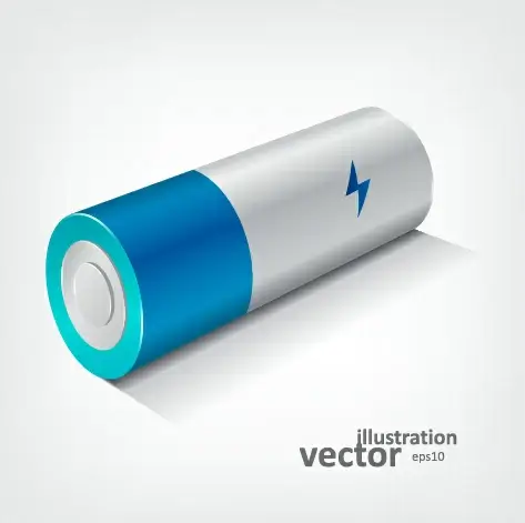 realistic battery vector set