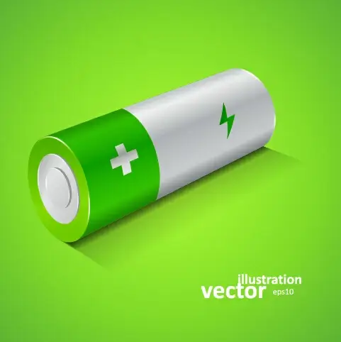 realistic battery vector set