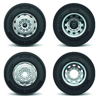 realistic car tires illustration design vector