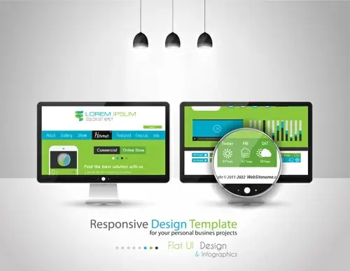 realistic devices responsive design template vector