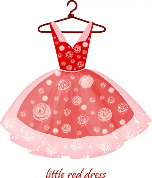 realistic drawing of little red dress