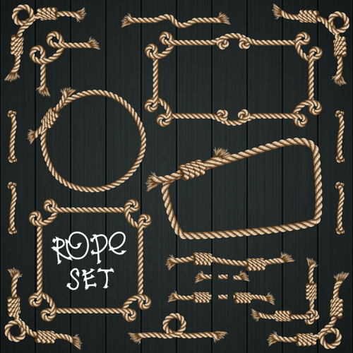 realistic rope border and frame vector