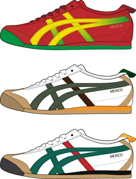 realistic sports shoes vector design
