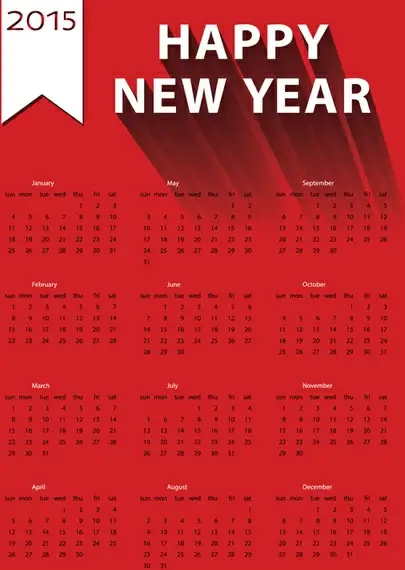 red15 calendar vector design