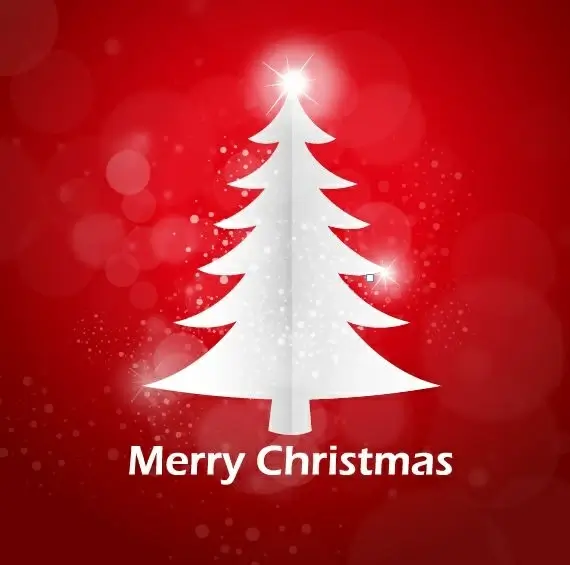 red abstract background christmas tree vector graphic