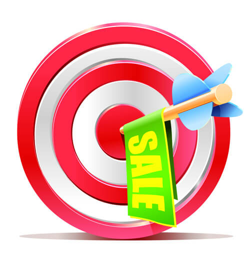 red aim target sales elements vector
