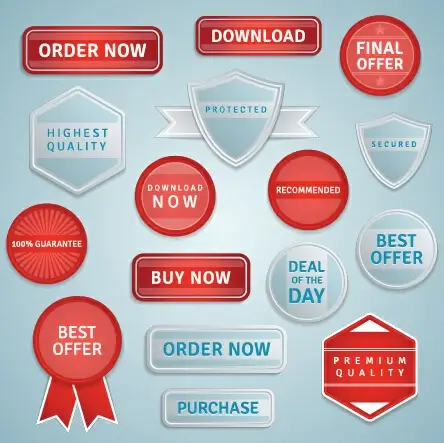 red and gray sale labels and badge vector