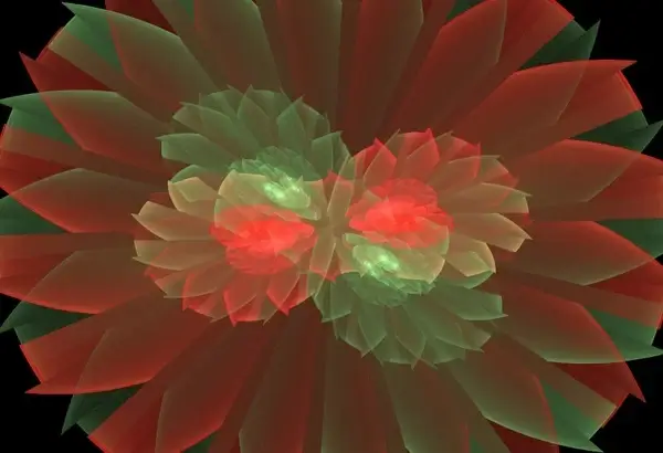 red and green flower fractal