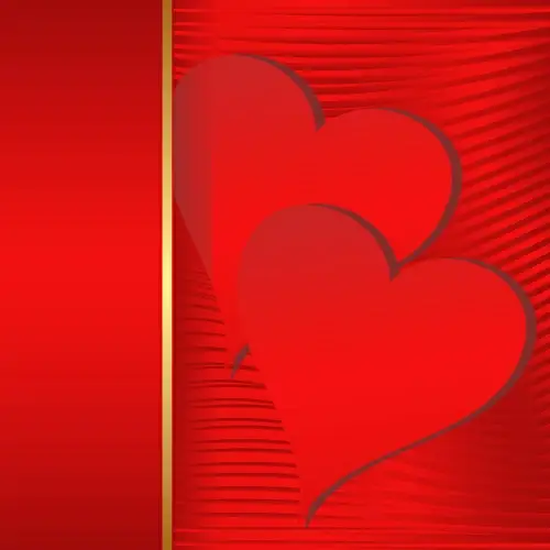 red background and red heart vector