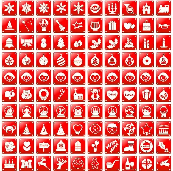 red christmas icon vector