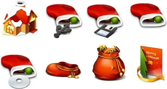 Red Christmas icons pack