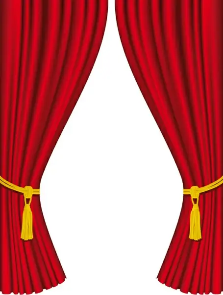 red curtain for backstage design vector