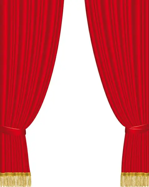 red curtain for backstage design vector