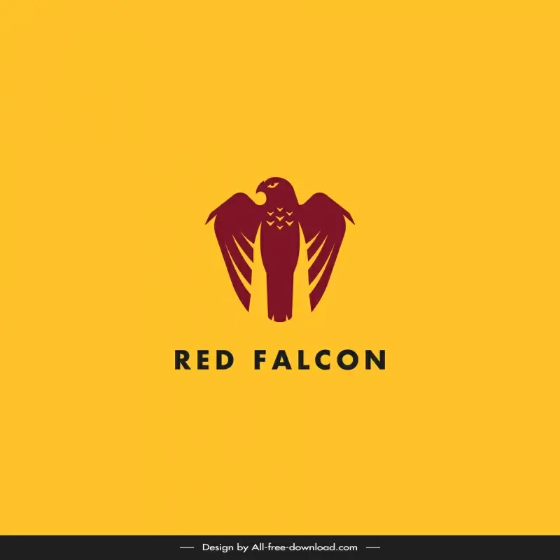 red falcon sports academy logo flat symmetry 