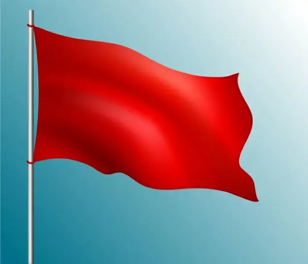 red flag icon waving style blank ornament