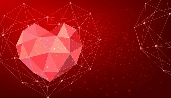 red gem background sparkling low polygon draft