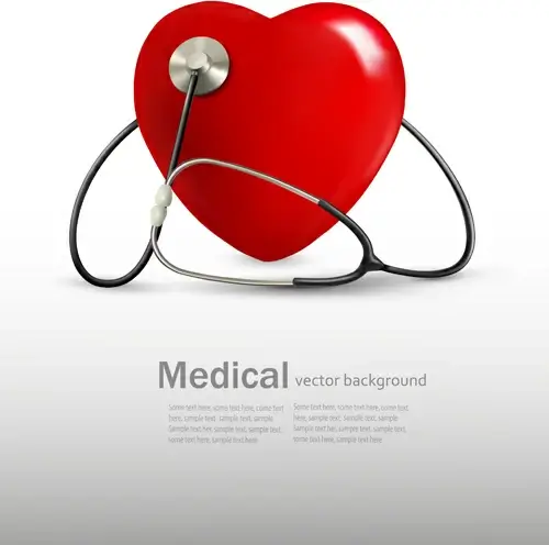 red heart and stethoscope design vector