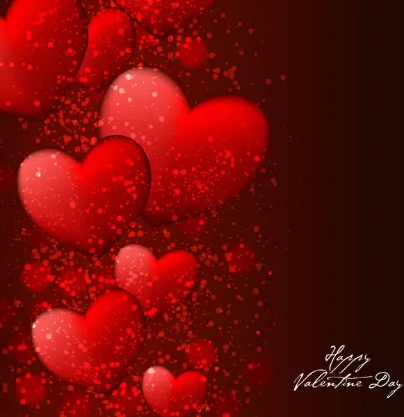 red heart happy valentine day background