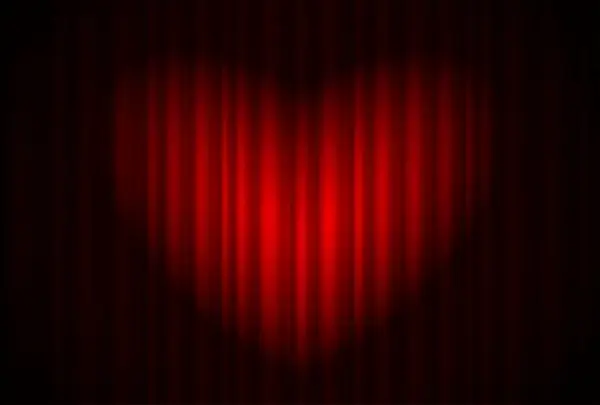 red heartshaped curtain vector