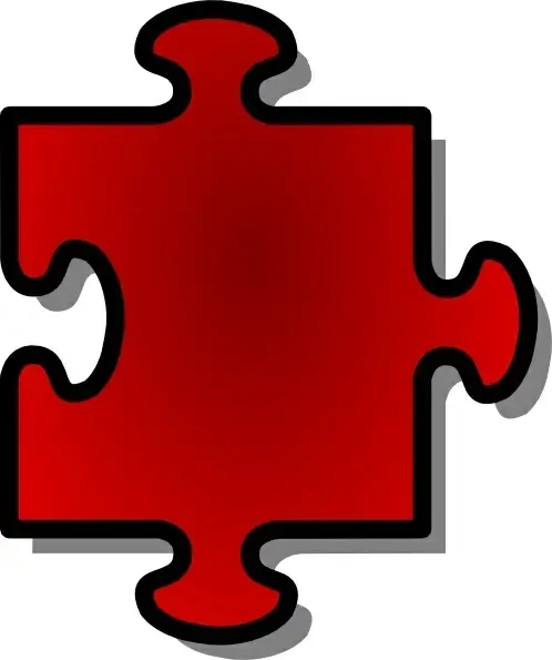 Red Jigsaw Piece clip art